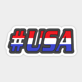 Hashtag USA Novelty Sticker